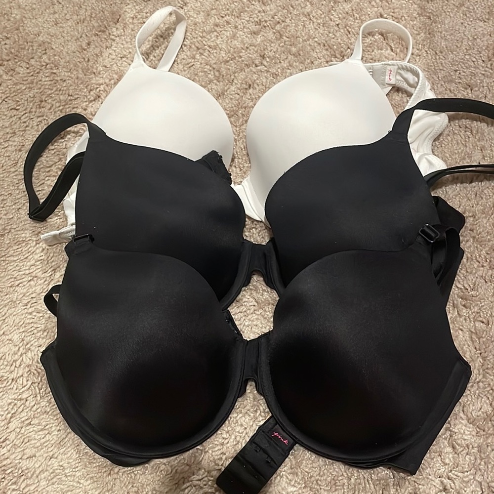 Victoria’s Secret PINK, t-shirt bras. Set of 3. 36-D